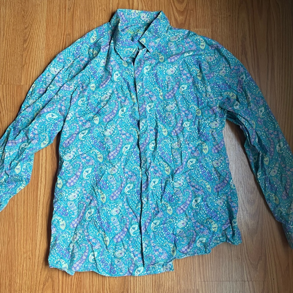 Men’s Paisley Button Up Long Sleeve
